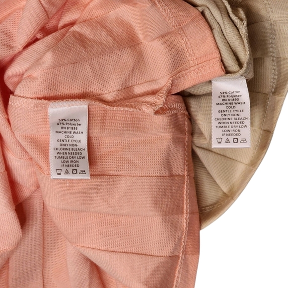 D&Co Women's Short Sleeve Ribbed Tops - Lot of 2 Peach and Tan 2X - Picture 5 of 7